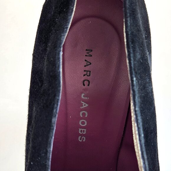MARC JACOBS Suede Black Booties Made In Italy Size 41 Euro / US 11 Shoes Heels - Picture 13 of 16